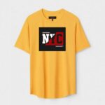 Yellow Unisex DOT KNIT Regular Fit Printed Round Neck T-Shirt