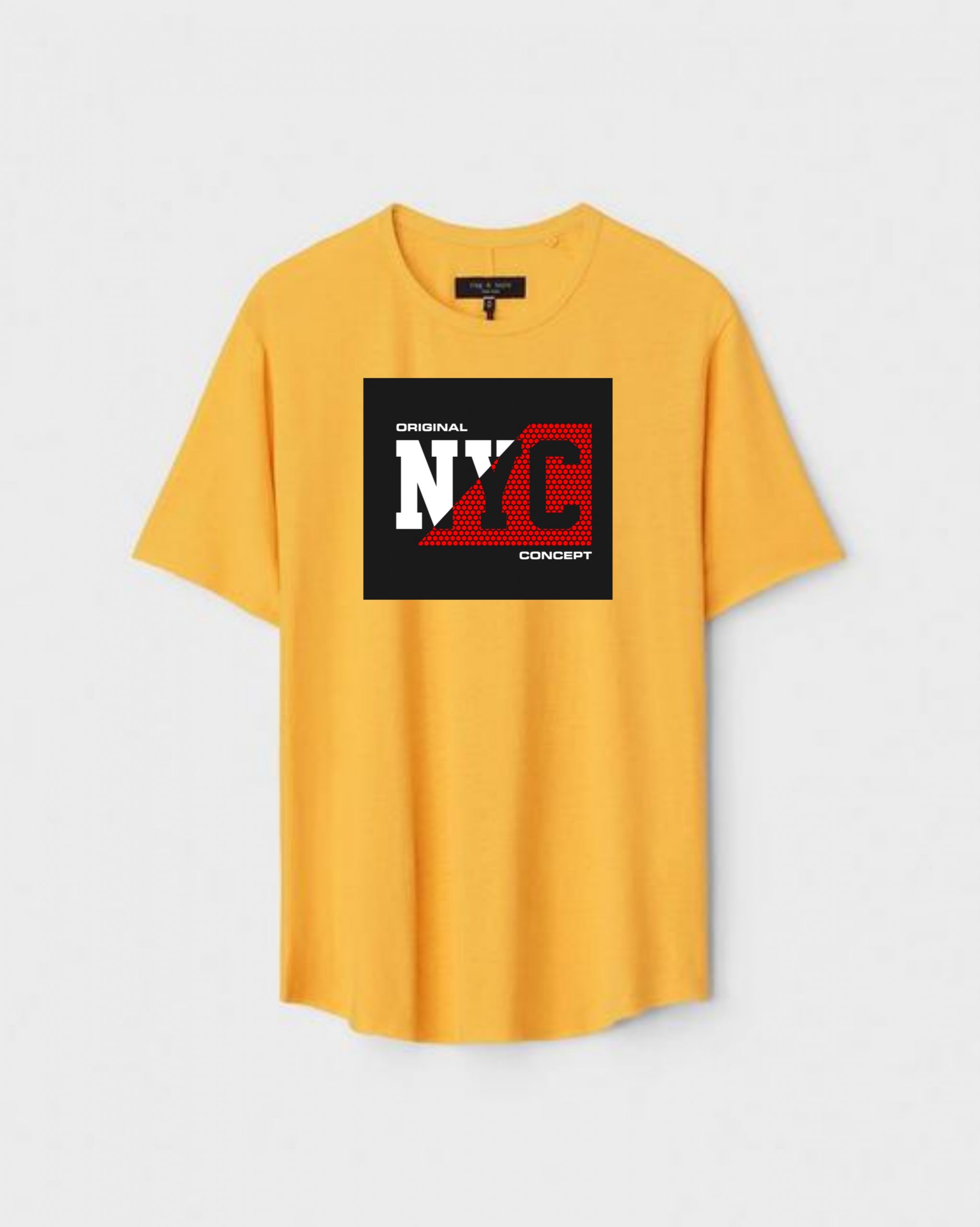 YLW-CTN-T-002-scaled-1.jpg Yellow Unisex Polyster Regular Fit Printed Round Neck T-Shirt - Image 1