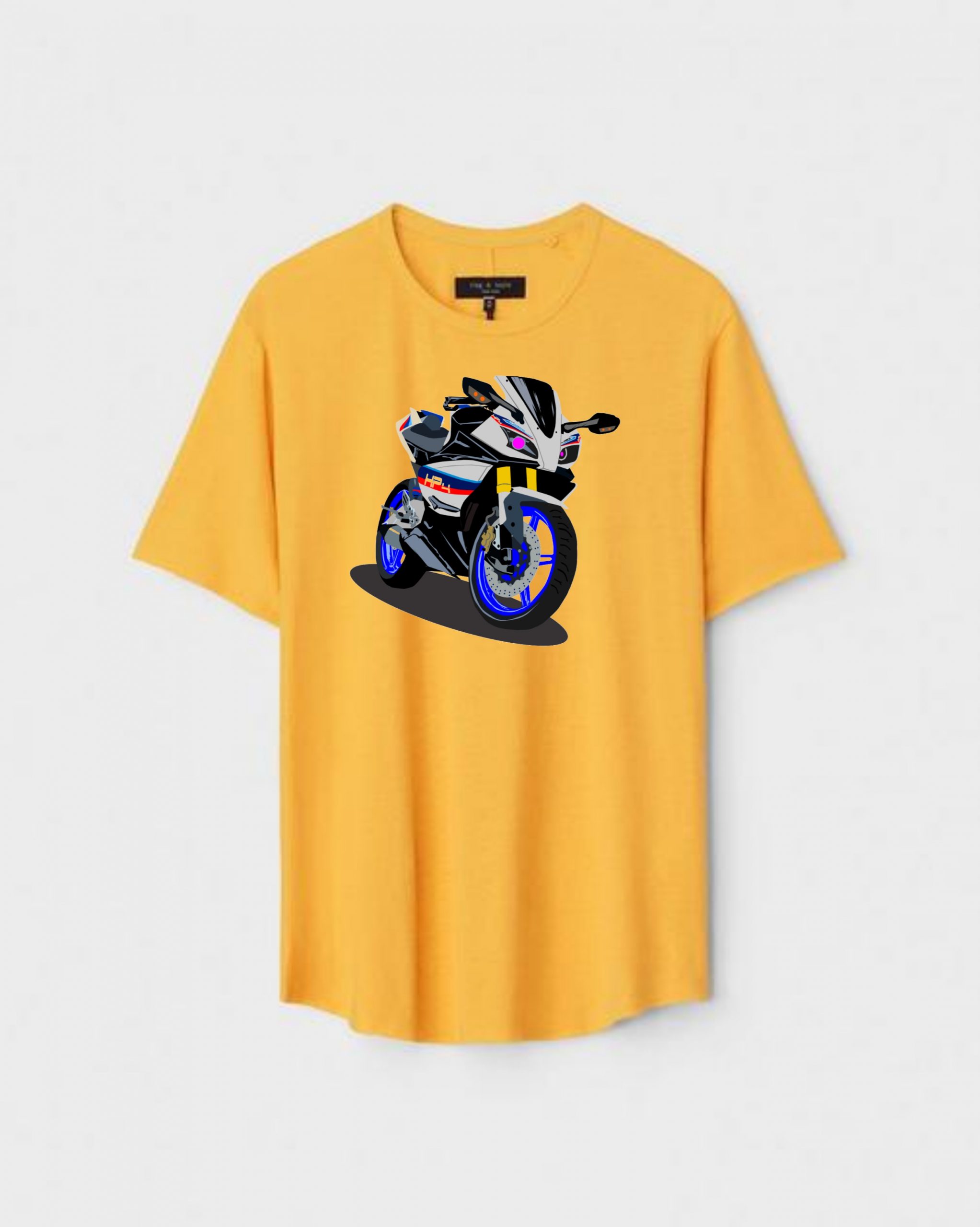 YLW-CTN-T-003-scaled-1.jpg Yellow Unisex DOT KNIT Regular Fit Printed Round Neck T-Shirt - Image 1