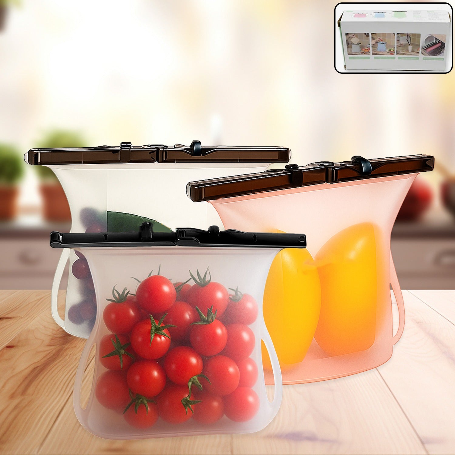 ffee0c6d-6cb9-40e7-861d-88a24b4cecea.jpg Eco-Friendly Food Storage: Reusable Silicone Bags (3-Pack) - Leakproof & Safe - Image 1
