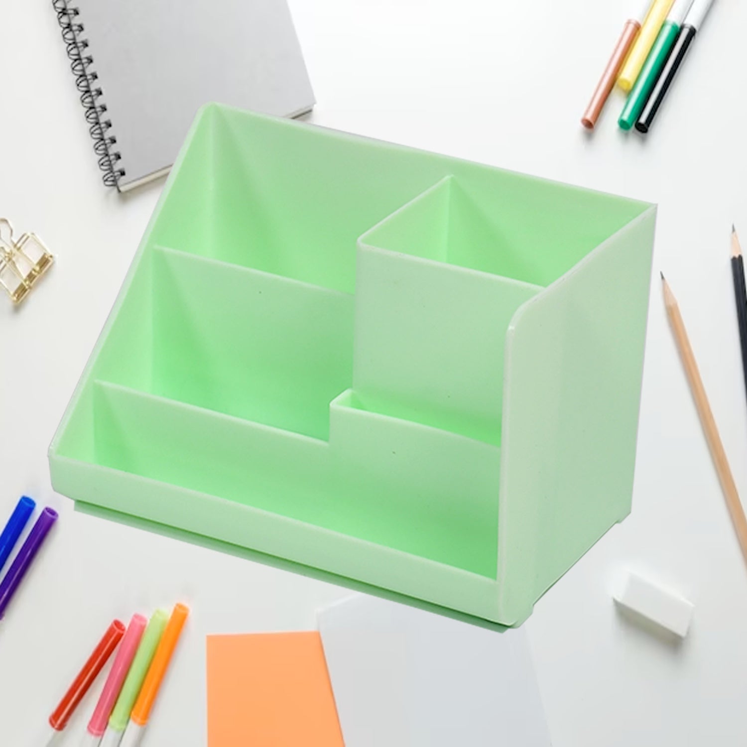 holder6_1.jpg Stationery Holder Desk Organizer Space Saver Pen Stand Multi Compartments Holder - Image 1