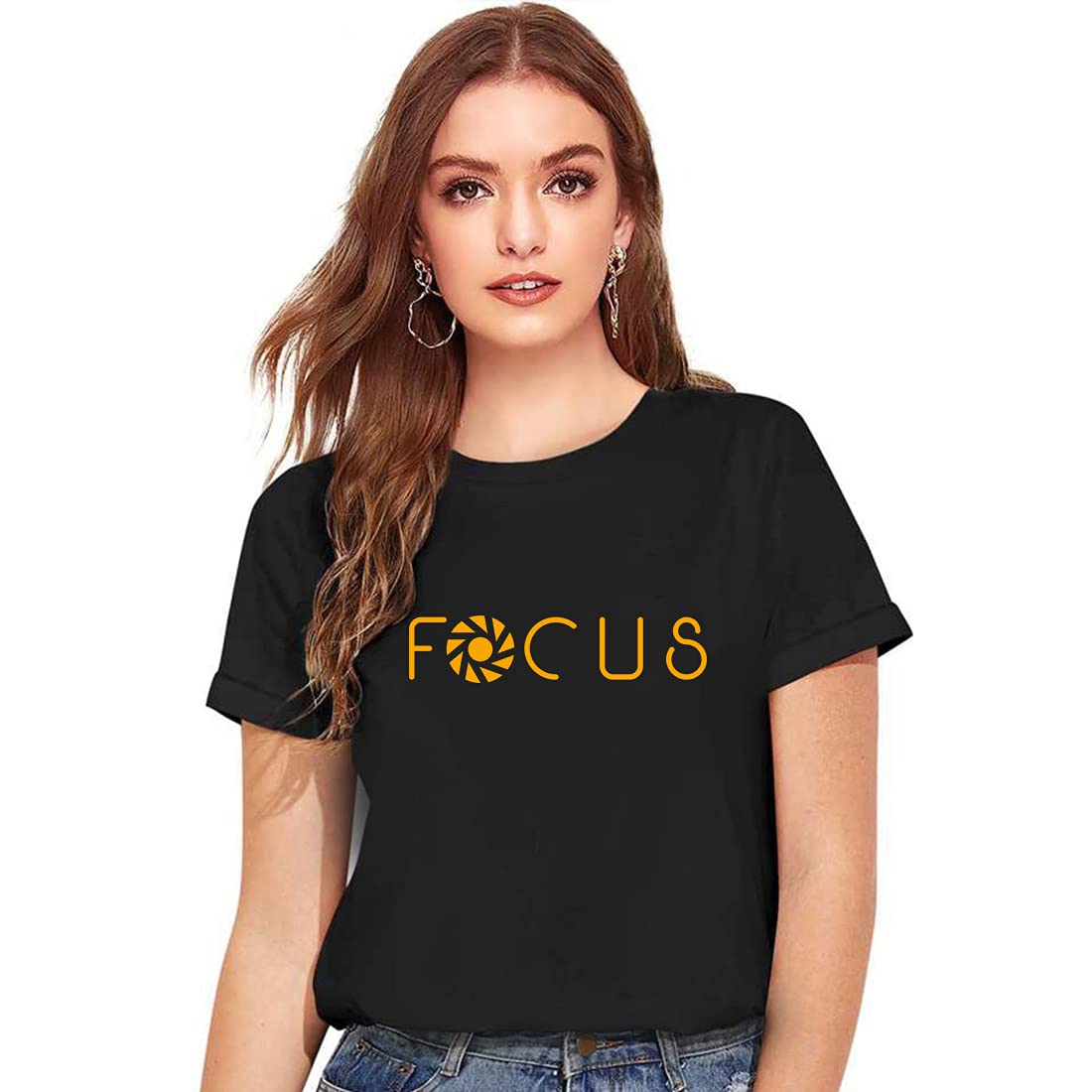img-37-1.jpg Cotton Regular Fit Printed Round Neck T-Shirt For Women - Image 1