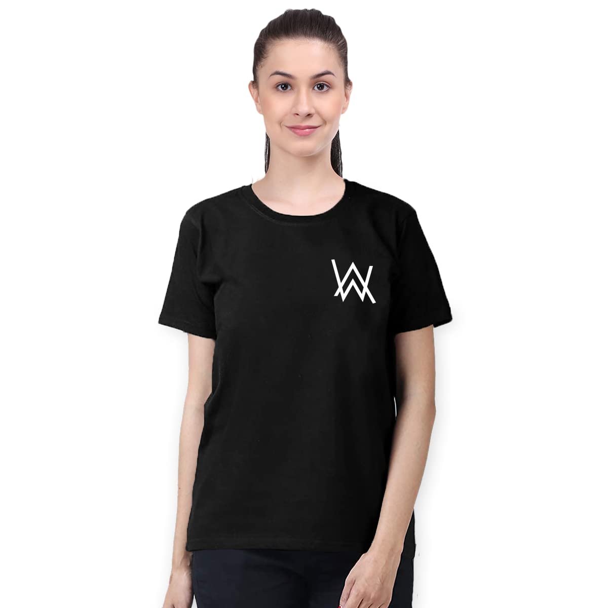 img-51-1.jpg Cotton Regular Fit Printed Round Neck T-Shirt For Women - Image 1