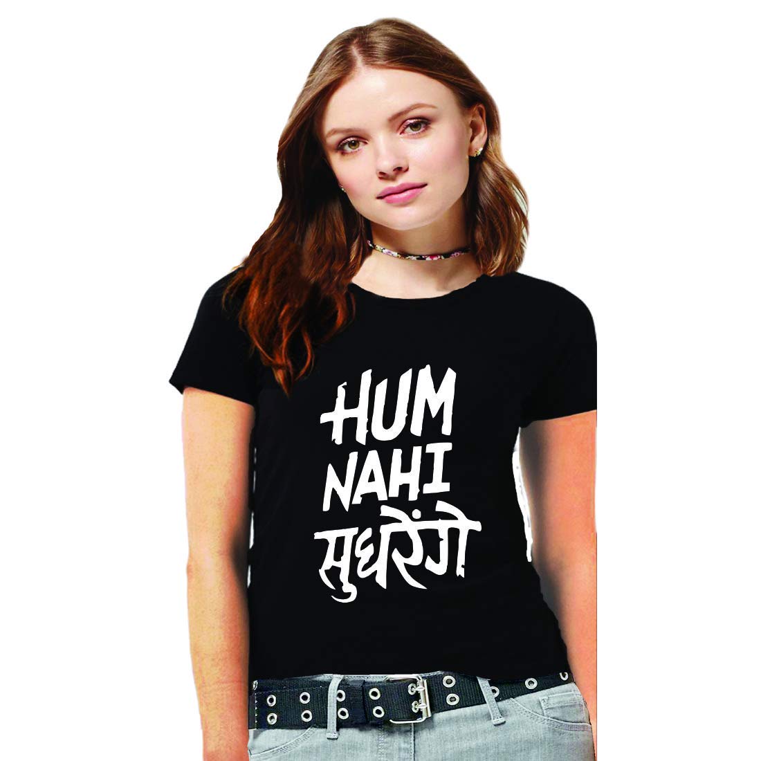 img-52-1.jpg Cotton Regular Fit Printed Round Neck T-Shirt For Women - Image 1