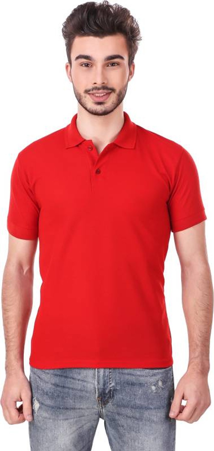 m-tshirt-polo-red-allcarty-original-imaffh8tqvgh5jzf.jpeg One-H Men's Polo Neck Short Sleeve Casual Tshirt Red color (Pack of 1) - Image 1
