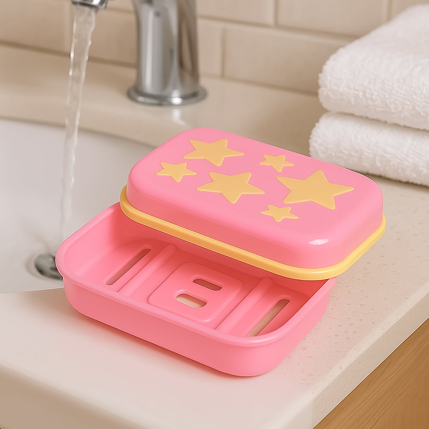 soap-dispenser.jpg Star Shaped Self Design Soap Case Holder for Bathroom - Image 1
