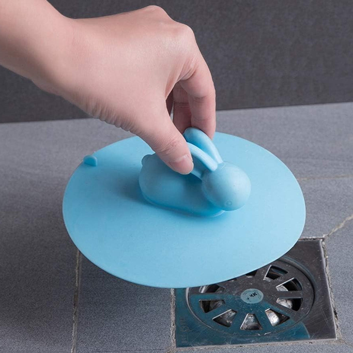 use.jpg Drain Cover, Water Stopper, Tank Stopper, Rabbit Silicone, Odor Resistant, Drain Lid Shower Drain Cover Shower Plughole Cover Sink Strainer Silicone Bath Drain Cover Kitchen Sink Accessories Bathtub Kitchen Bathroom (1 Pc ) - Image 1